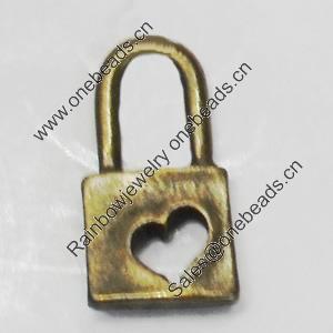 Pendant/Charm. Fashion Zinc Alloy Jewelry Findings. Lead-free. Lock 15x7mm. Sold by Bag