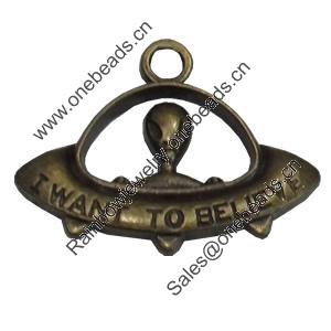 Pendant/Charm. Fashion Zinc Alloy Jewelry Findings. Lead-free. 30x22mm. Sold by Bag
