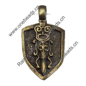 Pendant/Charm. Fashion Zinc Alloy Jewelry Findings. Lead-free. 34x20mm. Sold by Bag