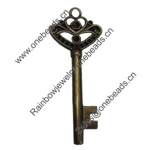 Pendant/Charm. Fashion Zinc Alloy Jewelry Findings. Lead-free. 25x65mm. Sold by Bag