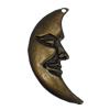 Pendant/Charm. Fashion Zinc Alloy Jewelry Findings. Lead-free. Moon 64x31mm. Sold by Bag