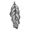 Pendant/Charm. Fashion Zinc Alloy Jewelry Findings. Lead-free. Leaf 72x27mm. Sold by Bag