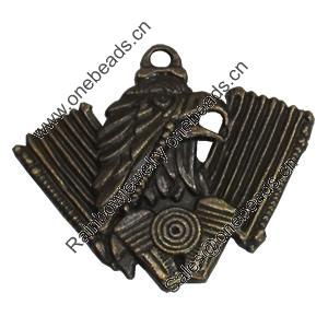 Pendant/Charm. Fashion Zinc Alloy Jewelry Findings. Lead-free. 40x35mm. Sold by Bag