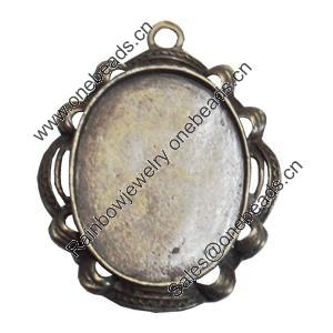 Zinc Alloy Cabochon Settings. Fashion Jewelry Findings. Lead-free. 42x33mm Inner Dia:22x30mm. Sold by Bag