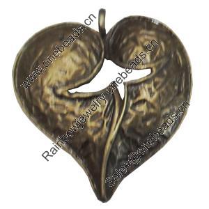 Pendant/Charm. Fashion Zinc Alloy Jewelry Findings. Lead-free. Leaf 51x45mm. Sold by PC