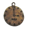 Pendant/Charm. Fashion Zinc Alloy Jewelry Findings. Lead-free. Clock 24x19mm. Sold by Bag