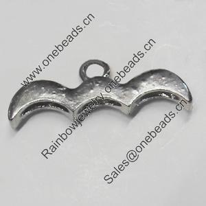 Pendant/Charm. Fashion Zinc Alloy Jewelry Findings. Lead-free. 25x10mm. Sold by Bag