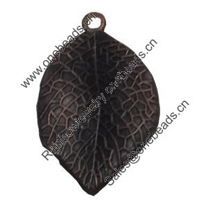 Pendant/Charm. Fashion Zinc Alloy Jewelry Findings. Lead-free. Leaf 33x18mm. Sold by Bag