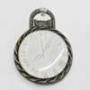 Pendant/Charm. Fashion Zinc Alloy Jewelry Findings. Lead-free. Clock 26x19mm. Sold by Bag