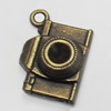 Pendant/Charm. Fashion Zinc Alloy Jewelry Findings. Lead-free. Camera 25x14mm. Sold by Bag