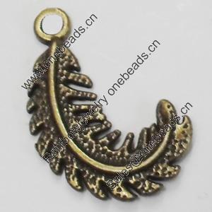 Pendant/Charm. Fashion Zinc Alloy Jewelry Findings. Lead-free. Leaf 24x15mm. Sold by Bag