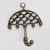 Pendant/Charm. Fashion Zinc Alloy Jewelry Findings. Lead-free. Umbrella 38x29mm. Sold by Bag