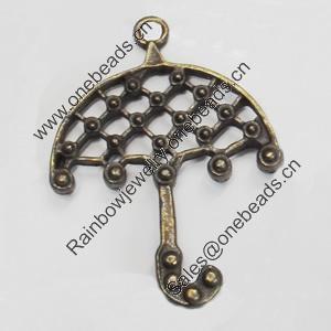 Pendant/Charm. Fashion Zinc Alloy Jewelry Findings. Lead-free. Umbrella 38x29mm. Sold by Bag