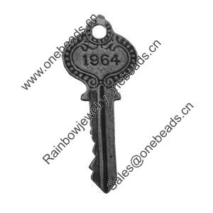 Pendant/Charm. Fashion Zinc Alloy Jewelry Findings. Lead-free. Key 52x22mm. Sold by Bag