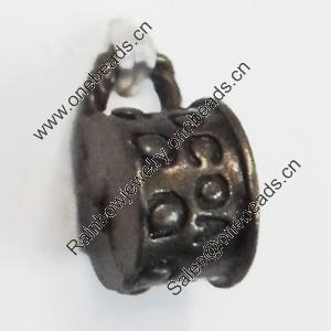 Pendant/Charm. Fashion Zinc Alloy Jewelry Findings. Lead-free. Drum 16x10mm,7mm. Sold by Bag