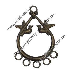 Connetor. Fashion Zinc Alloy Jewelry Findings. Lead-free. 34x21mm. Sold by Bag