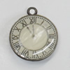 Pendant/Charm. Fashion Zinc Alloy Jewelry Findings. Lead-free. Clock 21x7mm. Sold by Bag