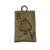 Pendant/Charm. Fashion Zinc Alloy Jewelry Findings. Lead-free. Poker 27x15mm. Sold by Bag