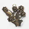 Pendant/Charm. Fashion Zinc Alloy Jewelry Findings. Lead-free. Flower Basket 31x30mm. Sold by Bag