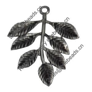 Pendant/Charm. Fashion Zinc Alloy Jewelry Findings. Lead-free. Leaf 36x28mm. Sold by Bag