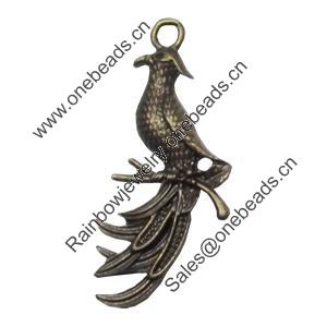 Pendant/Charm. Fashion Zinc Alloy Jewelry Findings. Lead-free. Animal 38x19mm. Sold by Bag