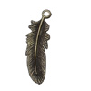 Pendant/Charm. Fashion Zinc Alloy Jewelry Findings. Lead-free. Leaf 31x8mm. Sold by Bag