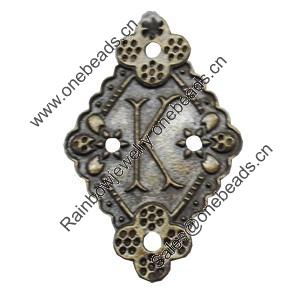 Pendant/Charm. Fashion Zinc Alloy Jewelry Findings. Lead-free. 38x25mm. Sold by Bag