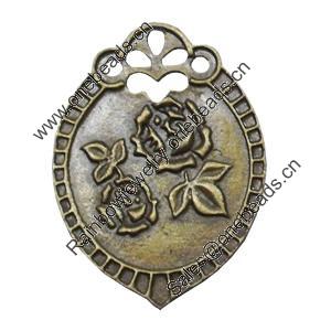 Pendant/Charm. Fashion Zinc Alloy Jewelry Findings. Lead-free. 39x28mm. Sold by Bag