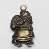 Pendant/Charm. Fashion Zinc Alloy Jewelry Findings. Lead-free. Santa Claus 24x12mm. Sold by Bag