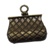 Pendant/Charm. Fashion Zinc Alloy Jewelry Findings. Lead-free. Handbag 22x20mm. Sold by Bag