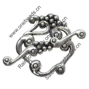 Clasps. Fashion Zinc Alloy Jewelry Findings. Lead-free. 24x26mm,35mm. Sold by Bag