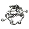 Clasps. Fashion Zinc Alloy Jewelry Findings. Lead-free. 24x26mm,35mm. Sold by Bag