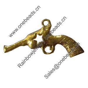 Pendant/Charm. Fashion Zinc Alloy Jewelry Findings. Lead-free. Gun 31x16mm. Sold by Bag