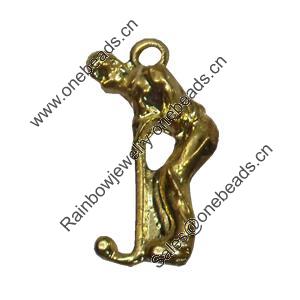 Pendant/Charm. Fashion Zinc Alloy Jewelry Findings. Lead-free. People 22x15mm. Sold by Bag