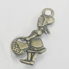 Pendant/Charm. Fashion Zinc Alloy Jewelry Findings. Lead-free. People 21x10mm. Sold by Bag