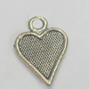 Pendant/Charm. Fashion Zinc Alloy Jewelry Findings. Lead-free. Heart 15x10mm. Sold by Bag
