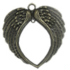 Pendant/Charm. Fashion Zinc Alloy Jewelry Findings. Lead-free. Wings 67x73mm. Sold by PC