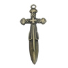 Pendant/Charm. Fashion Zinc Alloy Jewelry Findings. Lead-free. Rapier 54x22mm. Sold by Bag