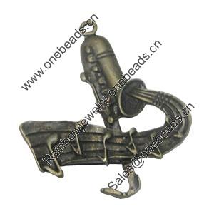 Pendant/Charm. Fashion Zinc Alloy Jewelry Findings. Lead-free. Musical Instrument 39x32mm. Sold by Bag