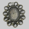  Zinc Alloy Cabochon Settings. Fashion Jewelry Findings. Lead-free. 21x26mm. Inner Dia:10x14mm. Sold by Bag