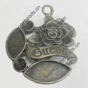 Pendant/Charm. Fashion Zinc Alloy Jewelry Findings. Lead-free. 35x27mm. 13x6mm. 16x8mm. Sold by Bag
