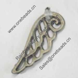 Pendant/Charm. Fashion Zinc Alloy Jewelry Findings. Lead-free. Wings 23x9mm. Sold by Bag