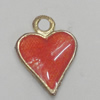 Zinc Alloy Enamel Pendant. Fashion Jewelry Findings. Lead-free. Heart 14x10mm. Sold by Bag