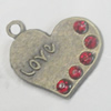 Pendant/Charm. Fashion Zinc Alloy Jewelry Findings. Lead-free. Heart 17x19mm. Sold by Bag