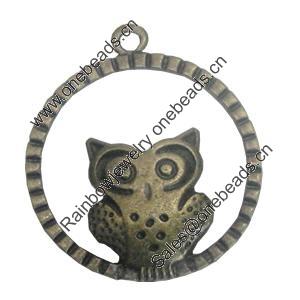 Pendant/Charm. Fashion Zinc Alloy Jewelry Findings. Lead-free. 34x28mm. Sold by Bag