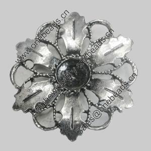 Pendant/Charm. Fashion Zinc Alloy Jewelry Findings. Lead-free. Flower 42mm. Sold by Bag