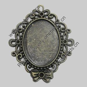 Zinc Alloy Cabochon Settings. Fashion Jewelry Findings. Lead-free. 57x47mm. Inner Dia:33.5x24.5mm. Sold by PC