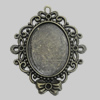 Zinc Alloy Cabochon Settings. Fashion Jewelry Findings. Lead-free. 57x47mm. Inner Dia:33.5x24.5mm. Sold by PC