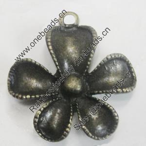 Pendant/Charm. Fashion Zinc Alloy Jewelry Findings. Lead-free. Flower 27x29mm. Sold by Bag
