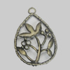 Pendant/Charm. Fashion Zinc Alloy Jewelry Findings. Lead-free. 31x27mm. Sold by Bag